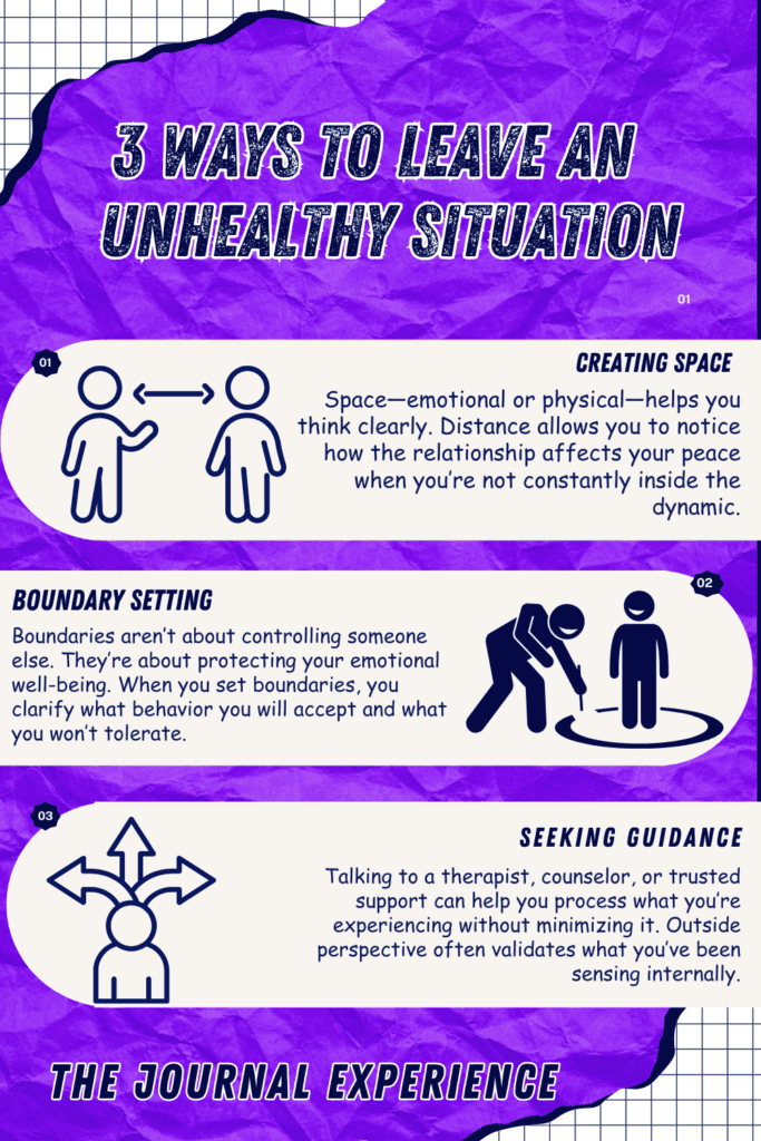 3 Steps to Leave An Unhealthy Situation Infographic